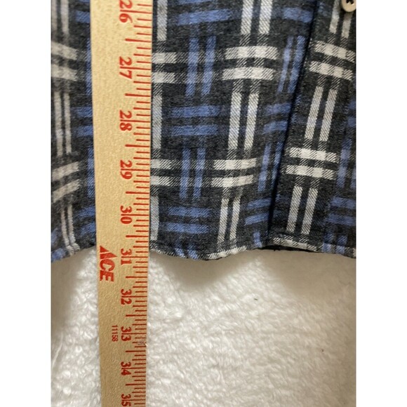 Carbon 2 Cobalt Men's Plaid Blue Cotton Long Sleeve Button Up Shirt Size XL - Picture 2 of 9